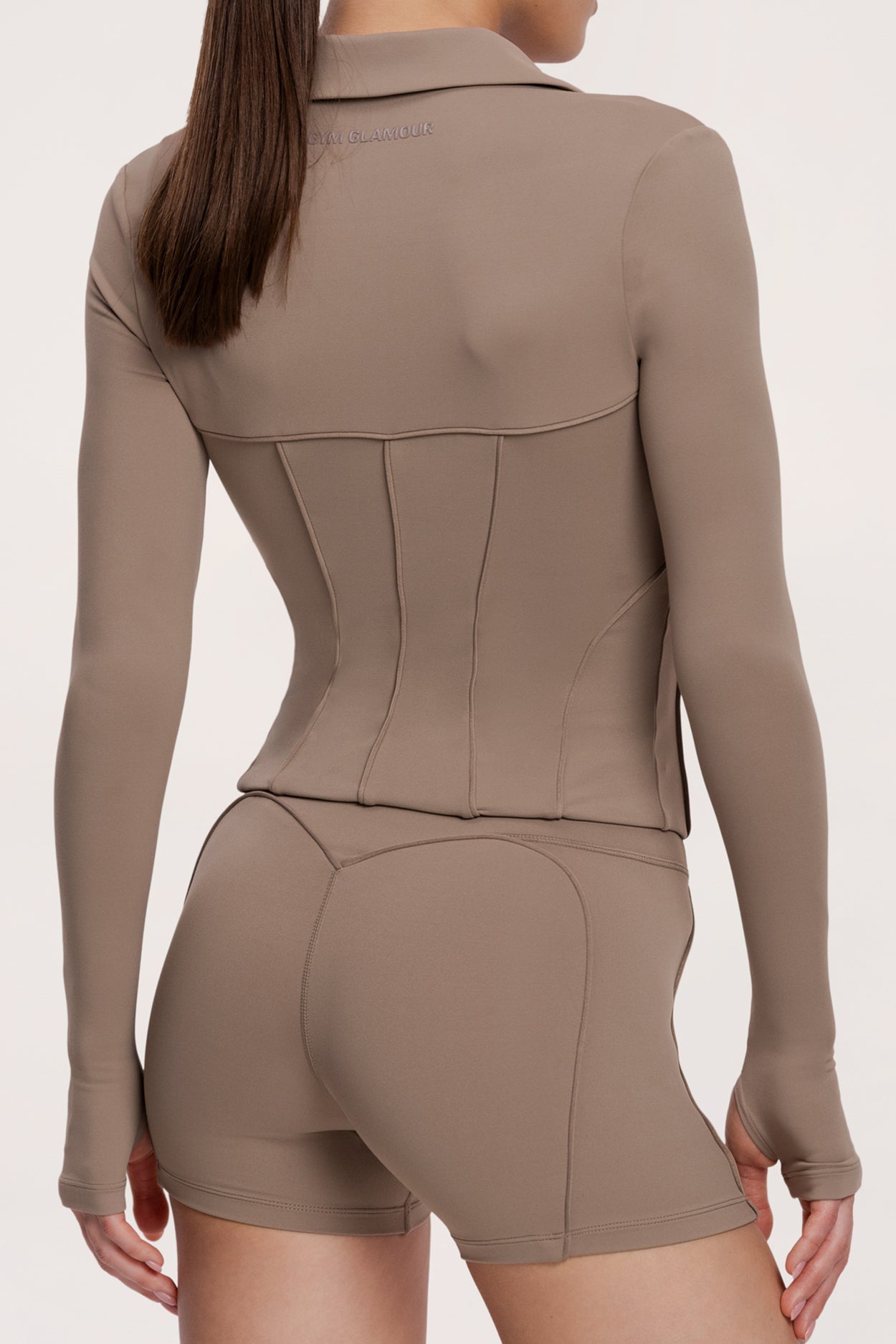 Суитшърт с цип pilates era warm beige