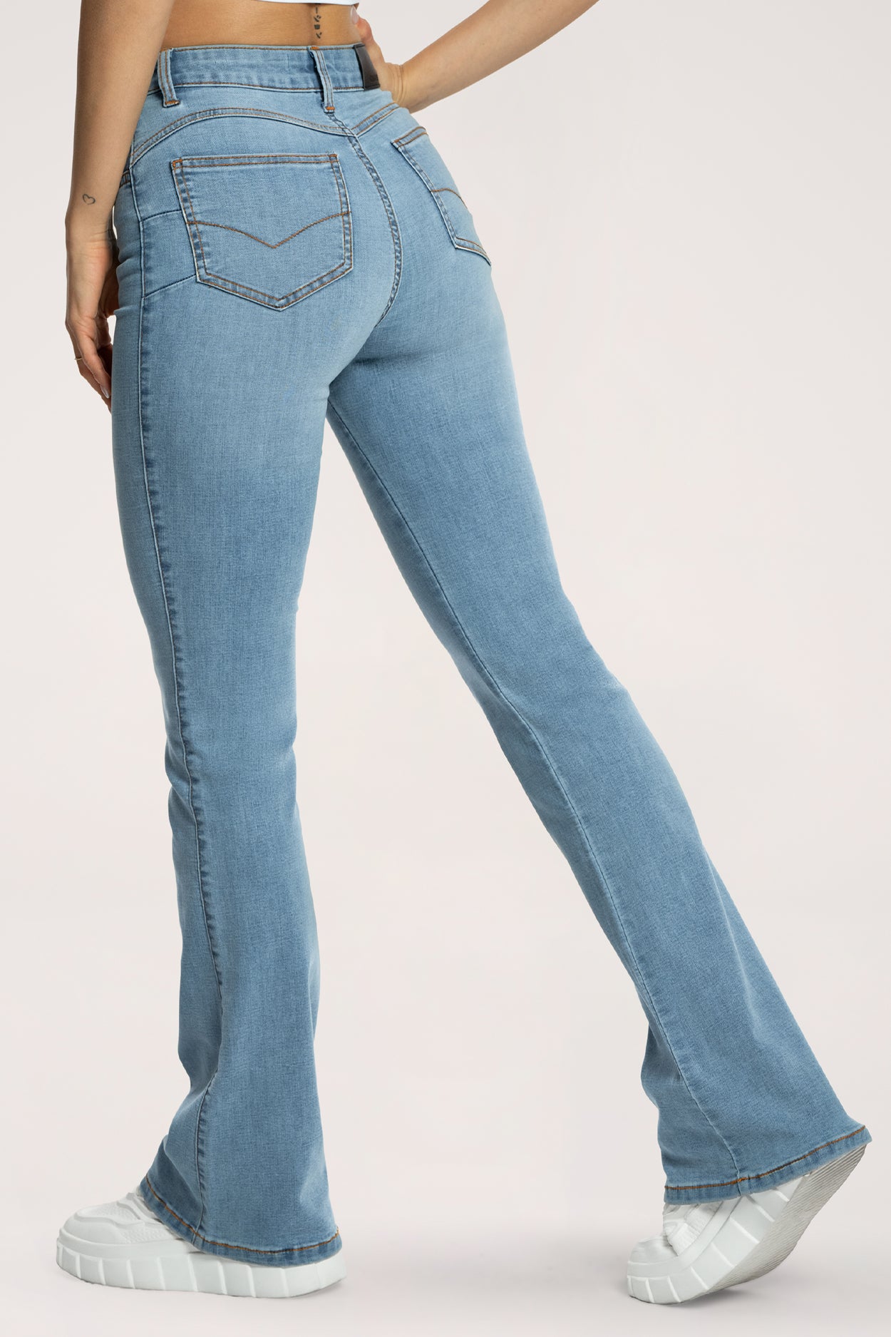 Дънки с клоширани крачоли perfect slim long light blue
