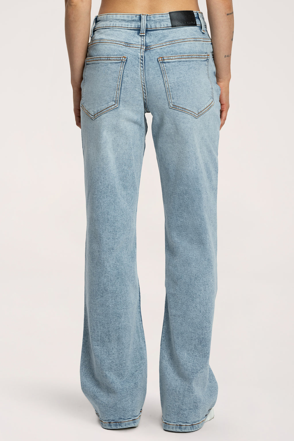 Широки дънки wide с ниска талия light blue