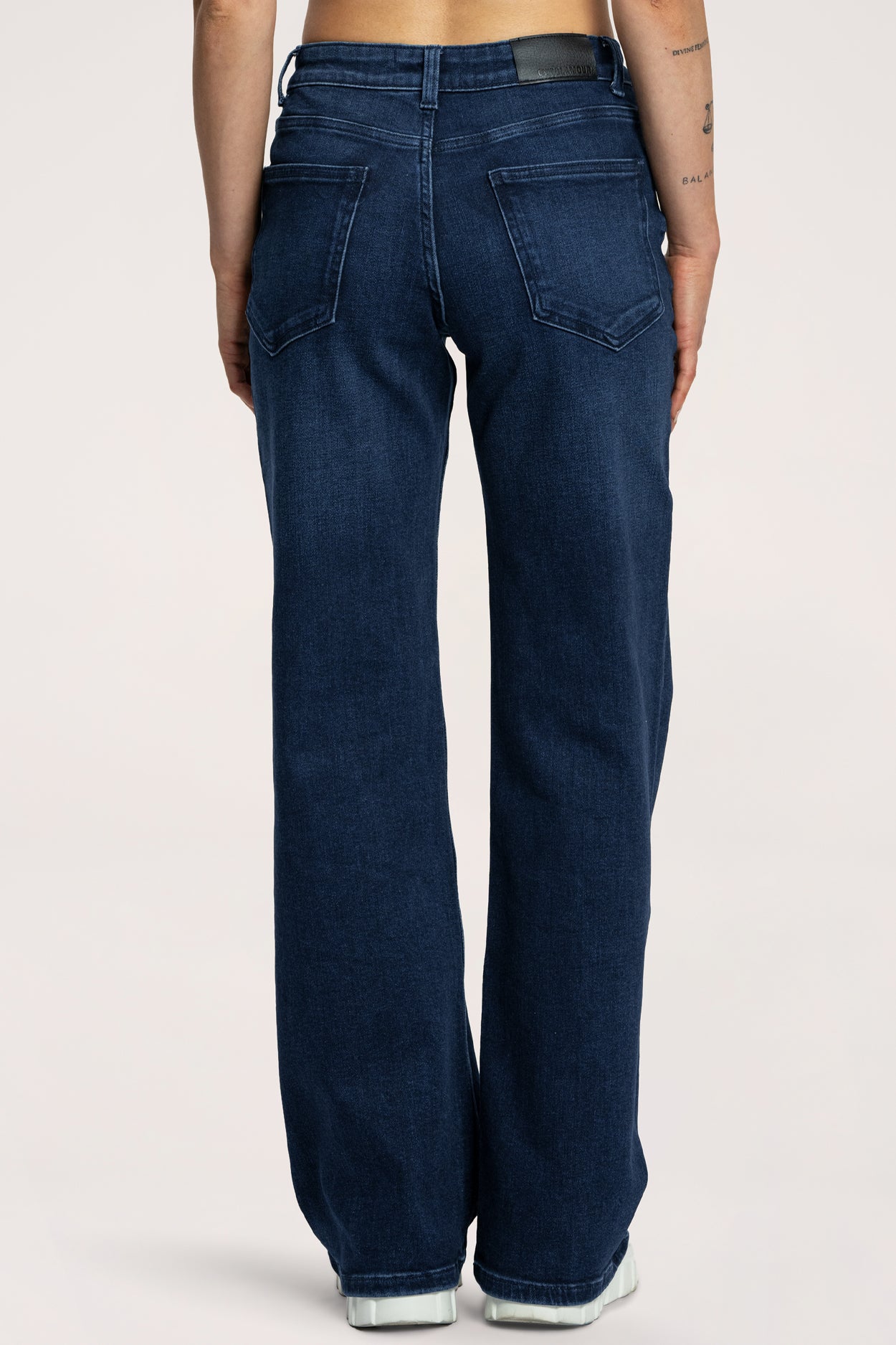 Широки дънки wide с ниска талия navy blue