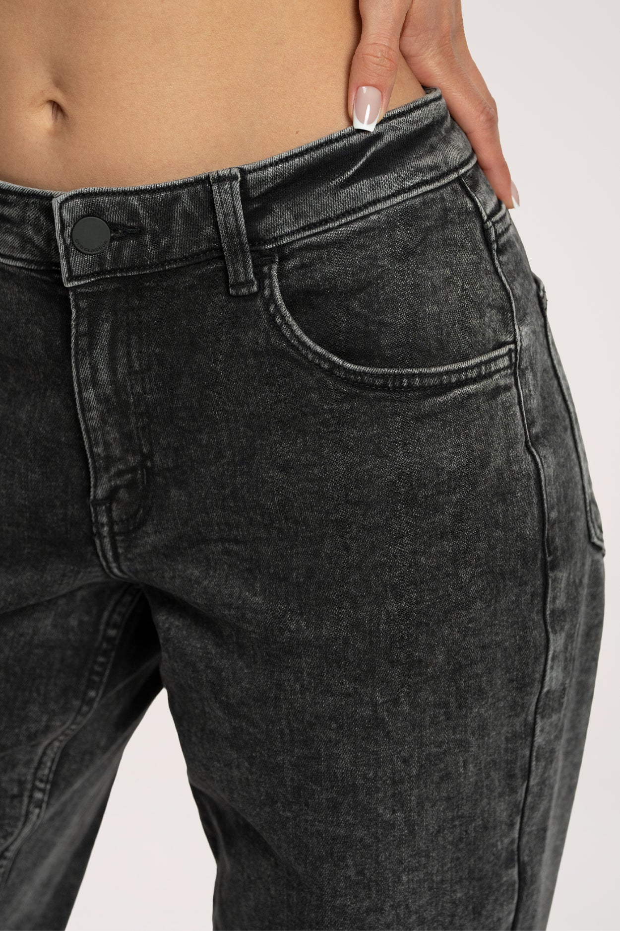 Широки дънки wide с ниска талия long grey