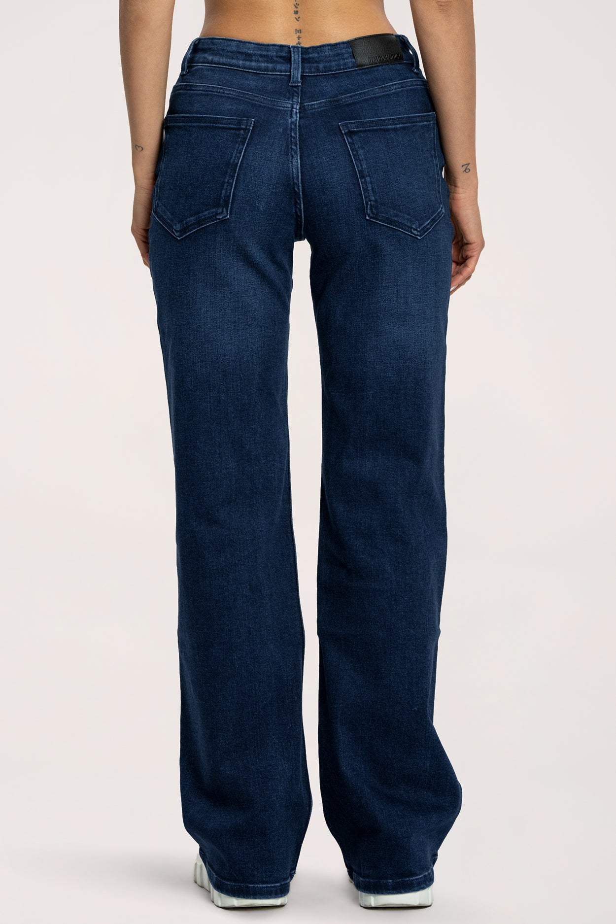 Широки дънки wide с ниска талия long navy blue