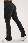 Дънки с клоширани крачоли perfect slim black
