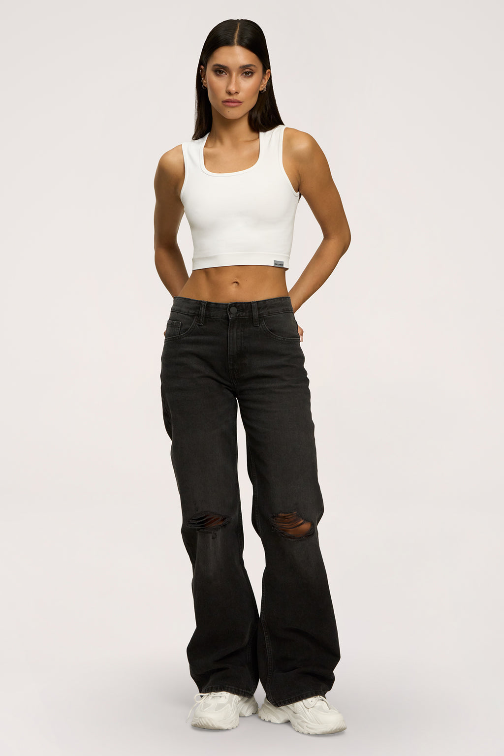 Дънки wide relaxed black