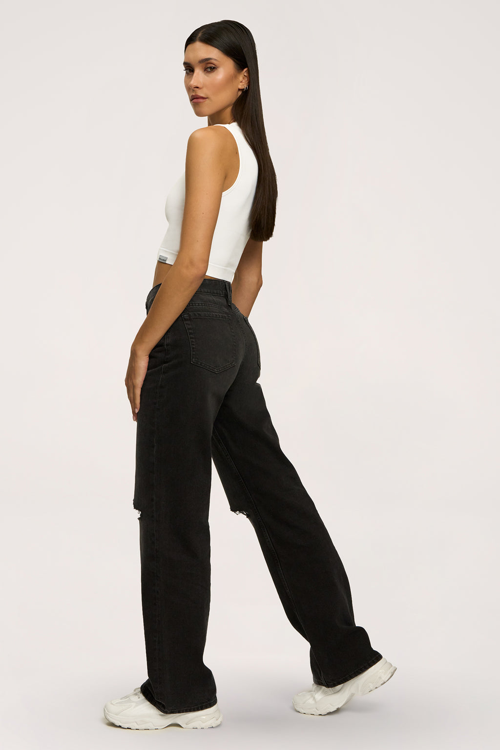 Дънки wide relaxed black