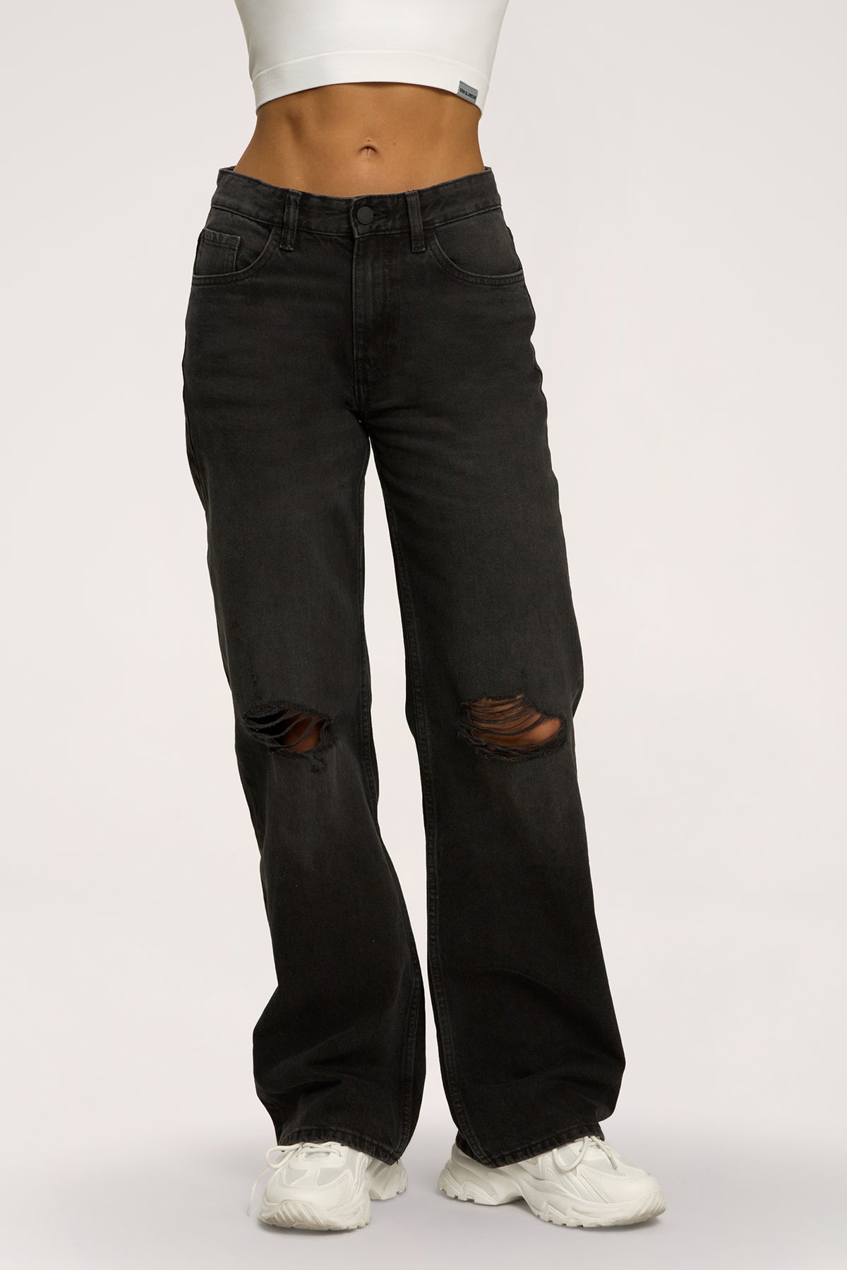 Дънки wide relaxed black