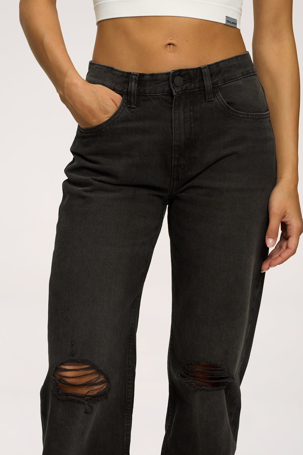 Дънки wide relaxed black