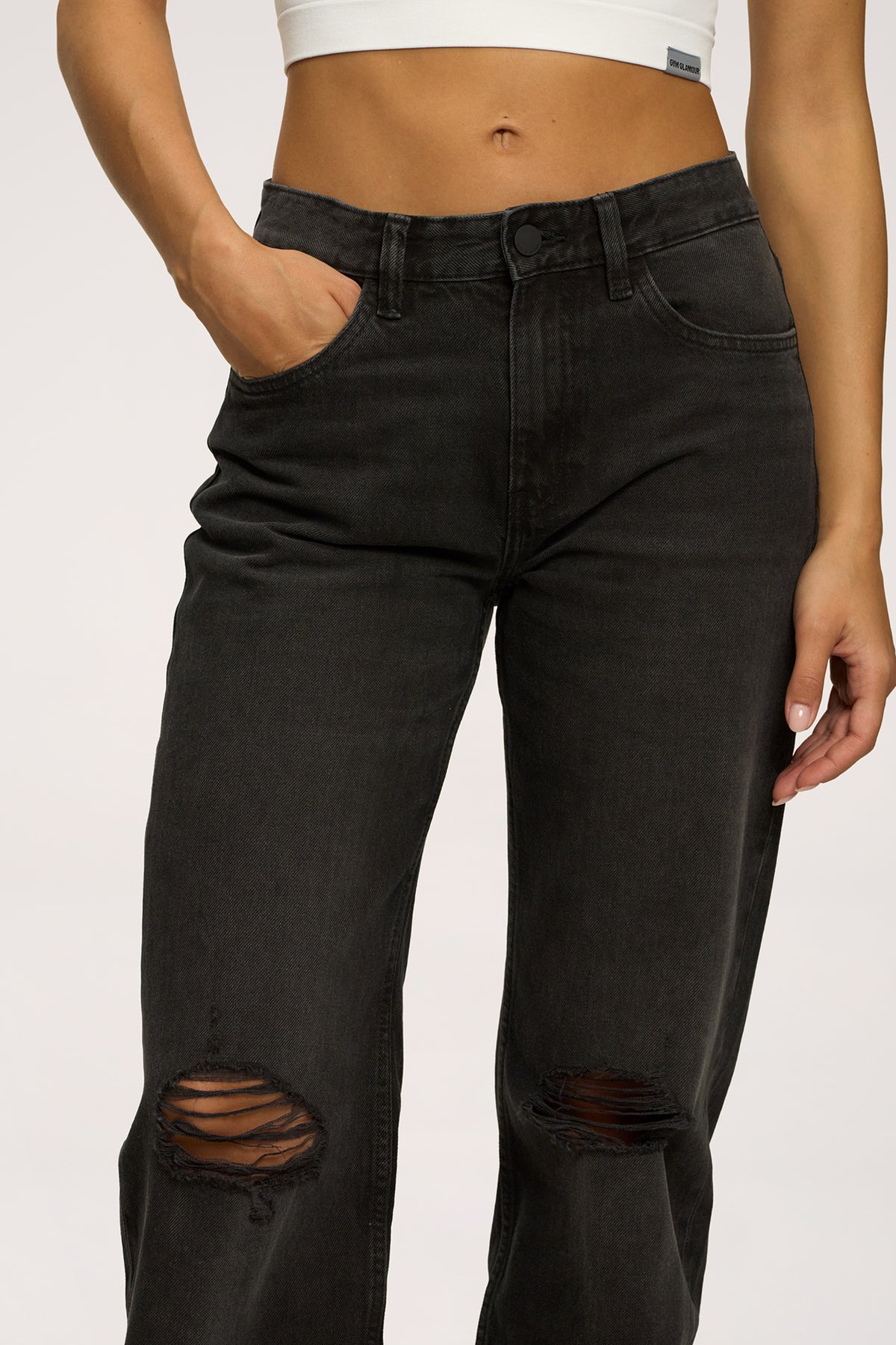 Дънки wide relaxed black