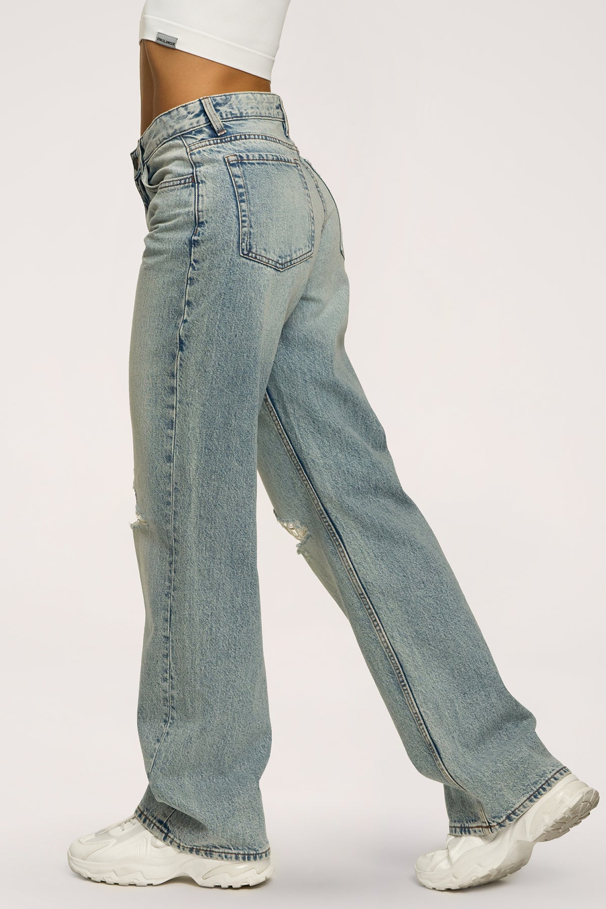 Дънки wide relaxed light blue