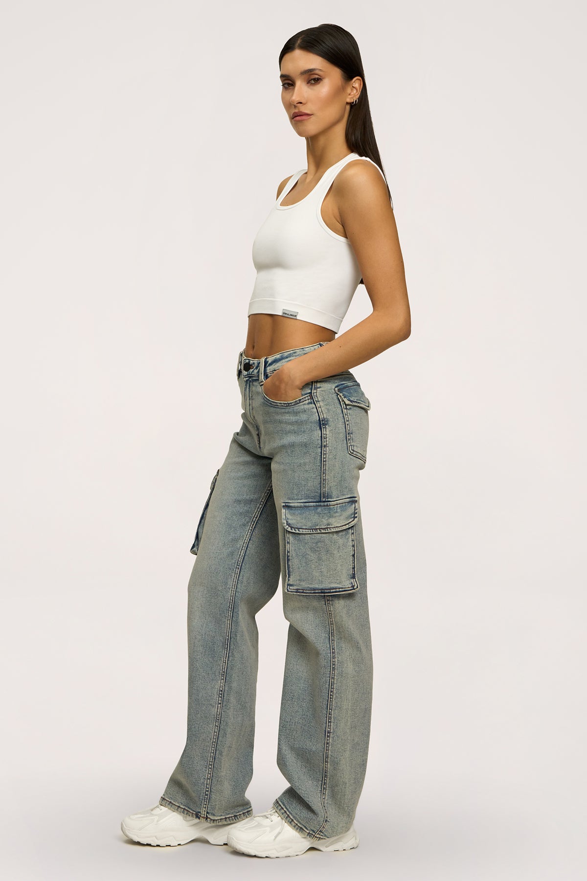Дънки cargo washed blue