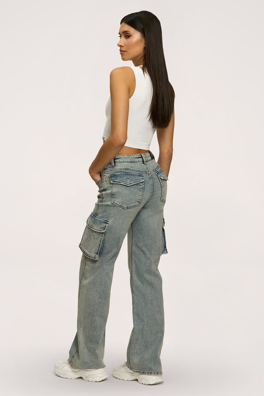 Дънки cargo washed blue