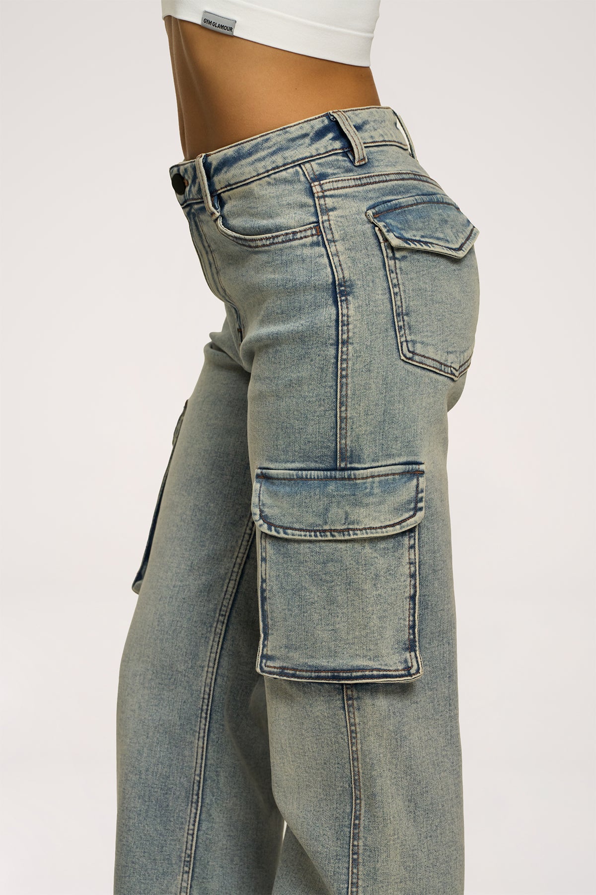 Дънки cargo washed blue