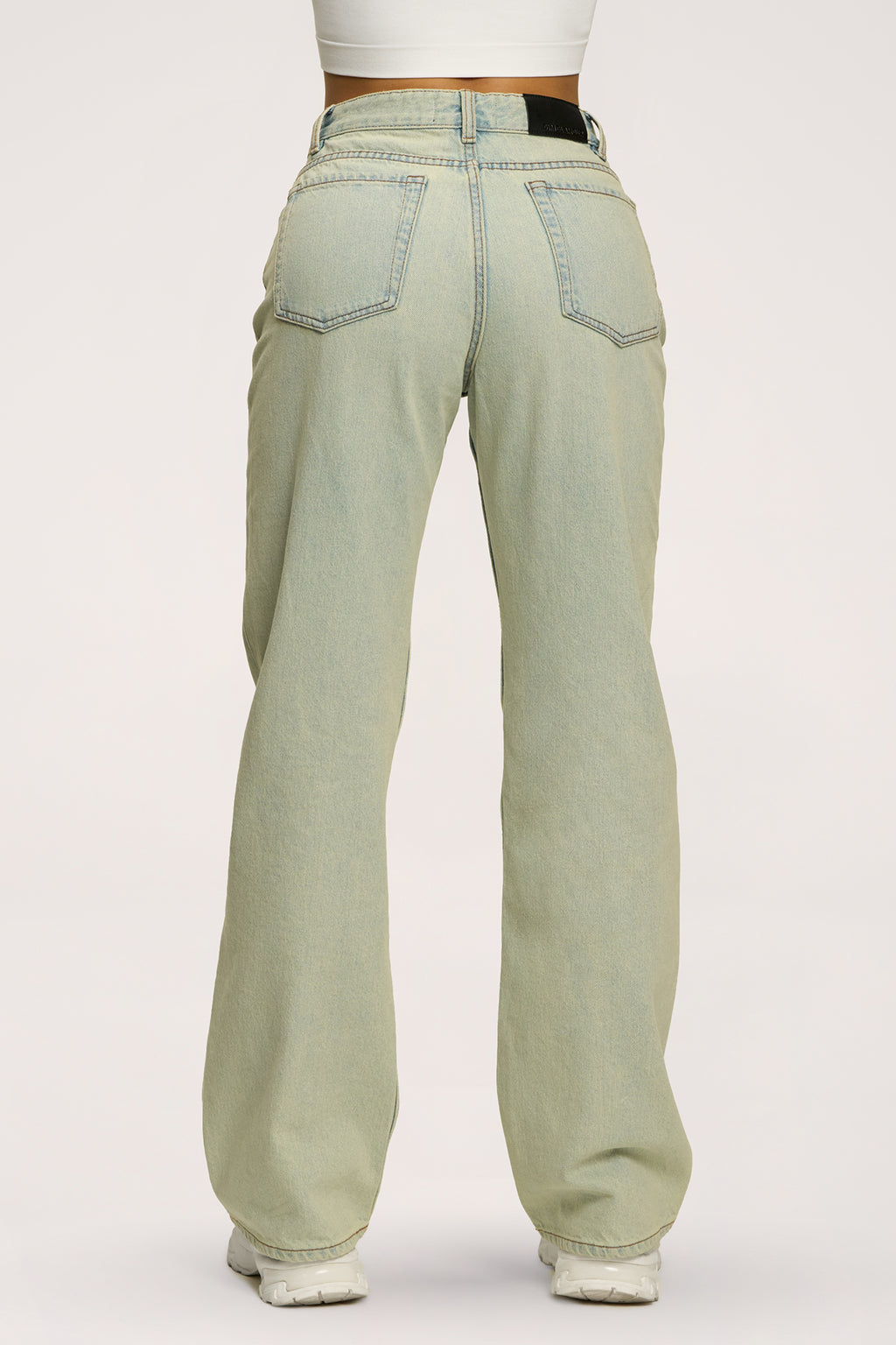 Дънки wide relaxed light green