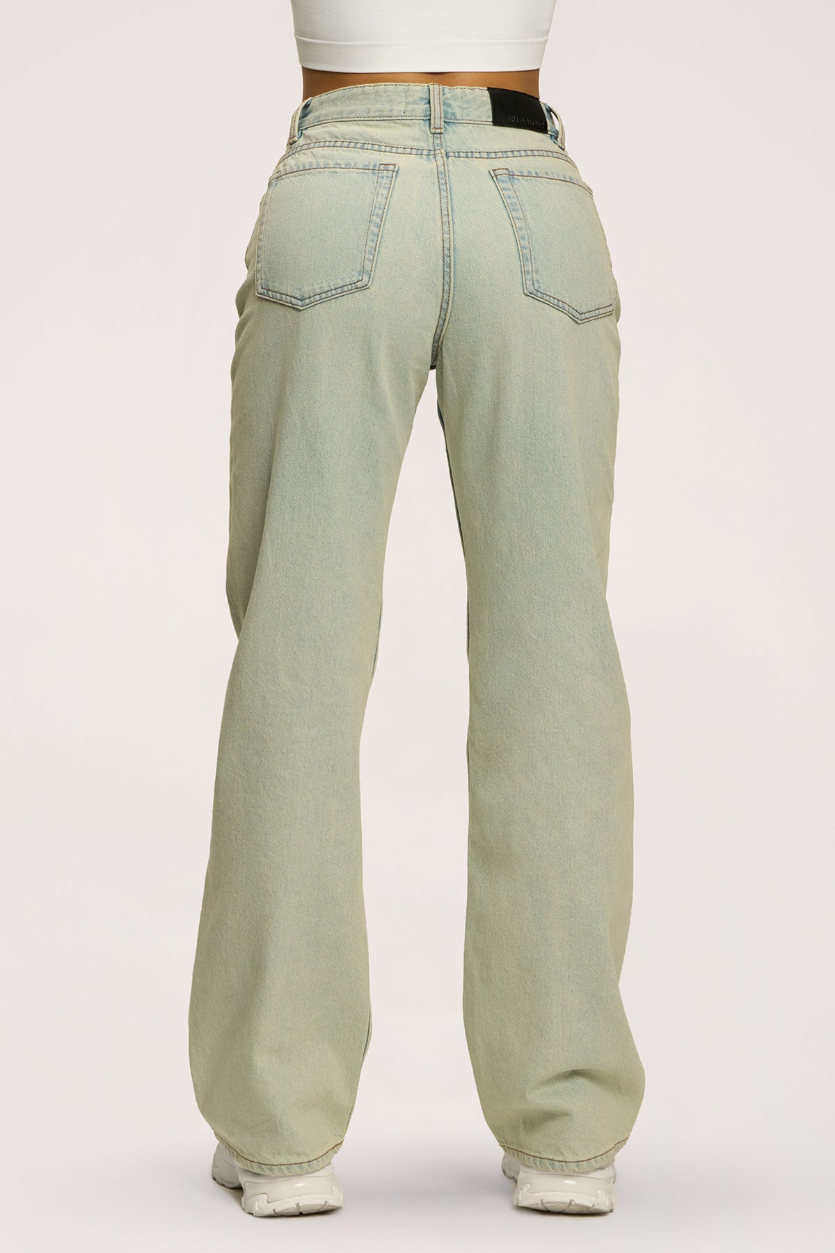 Дънки wide relaxed light green
