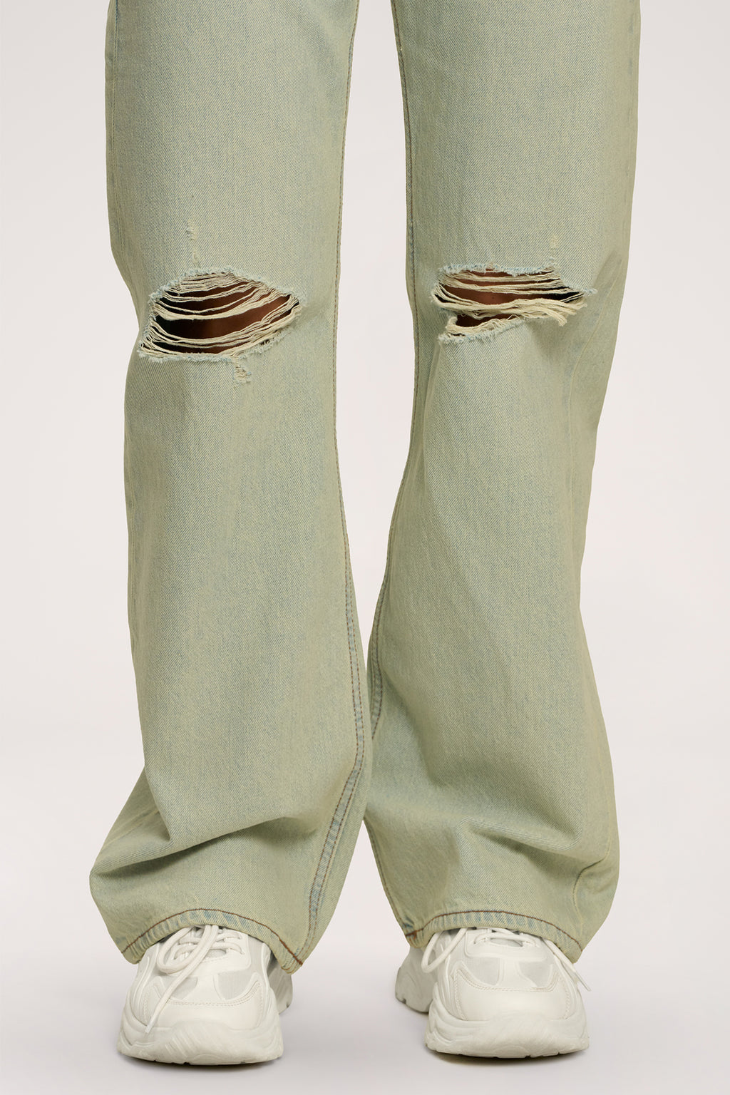Дънки wide relaxed light green