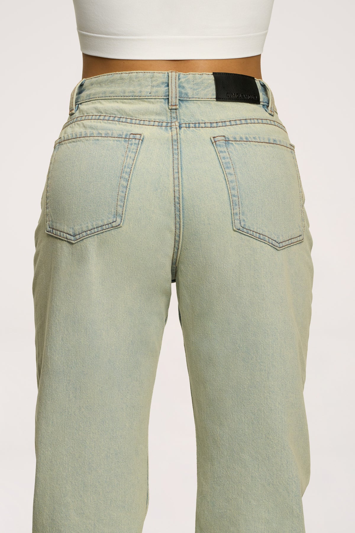 Дънки wide relaxed light green