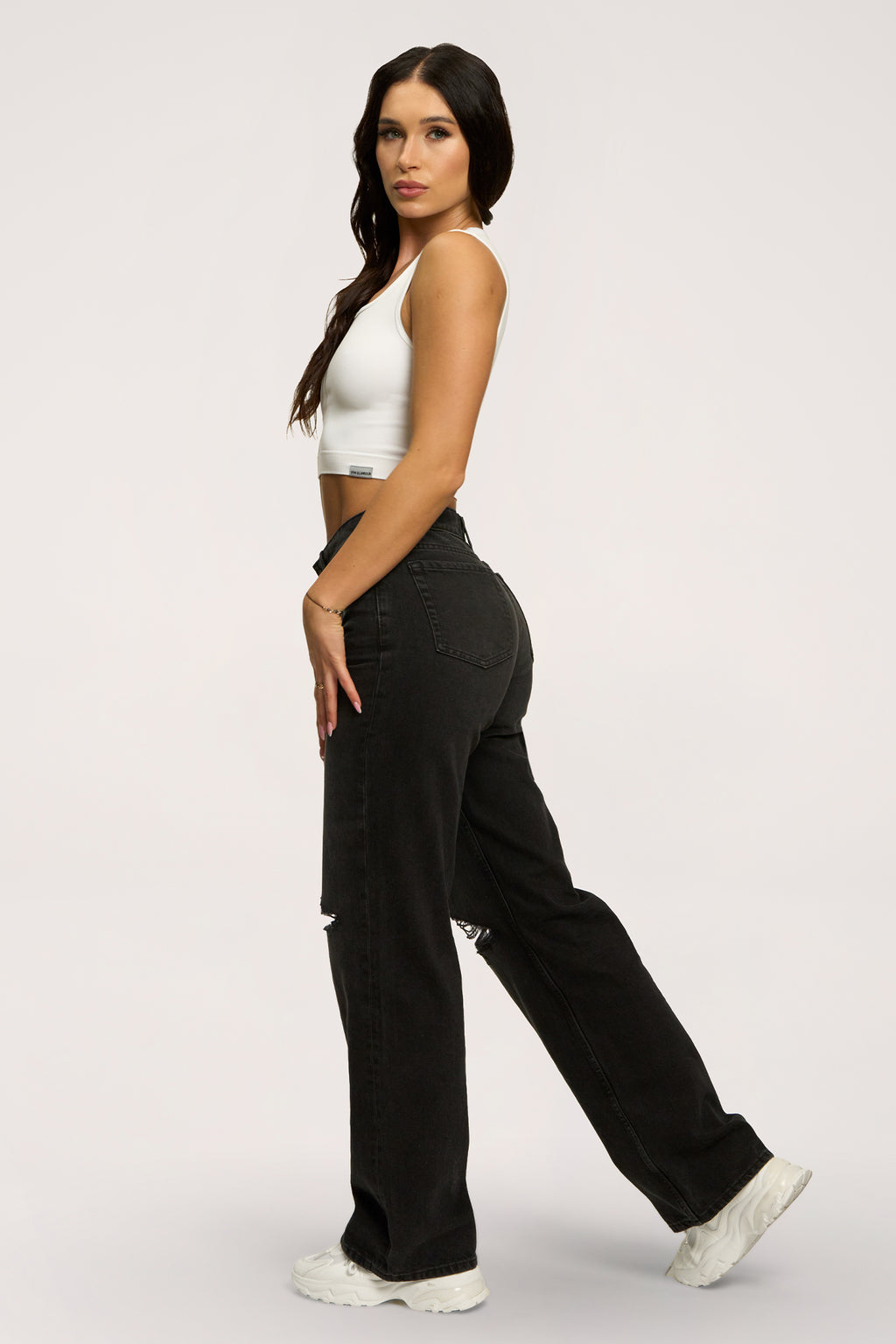 Дънки wide relaxed black