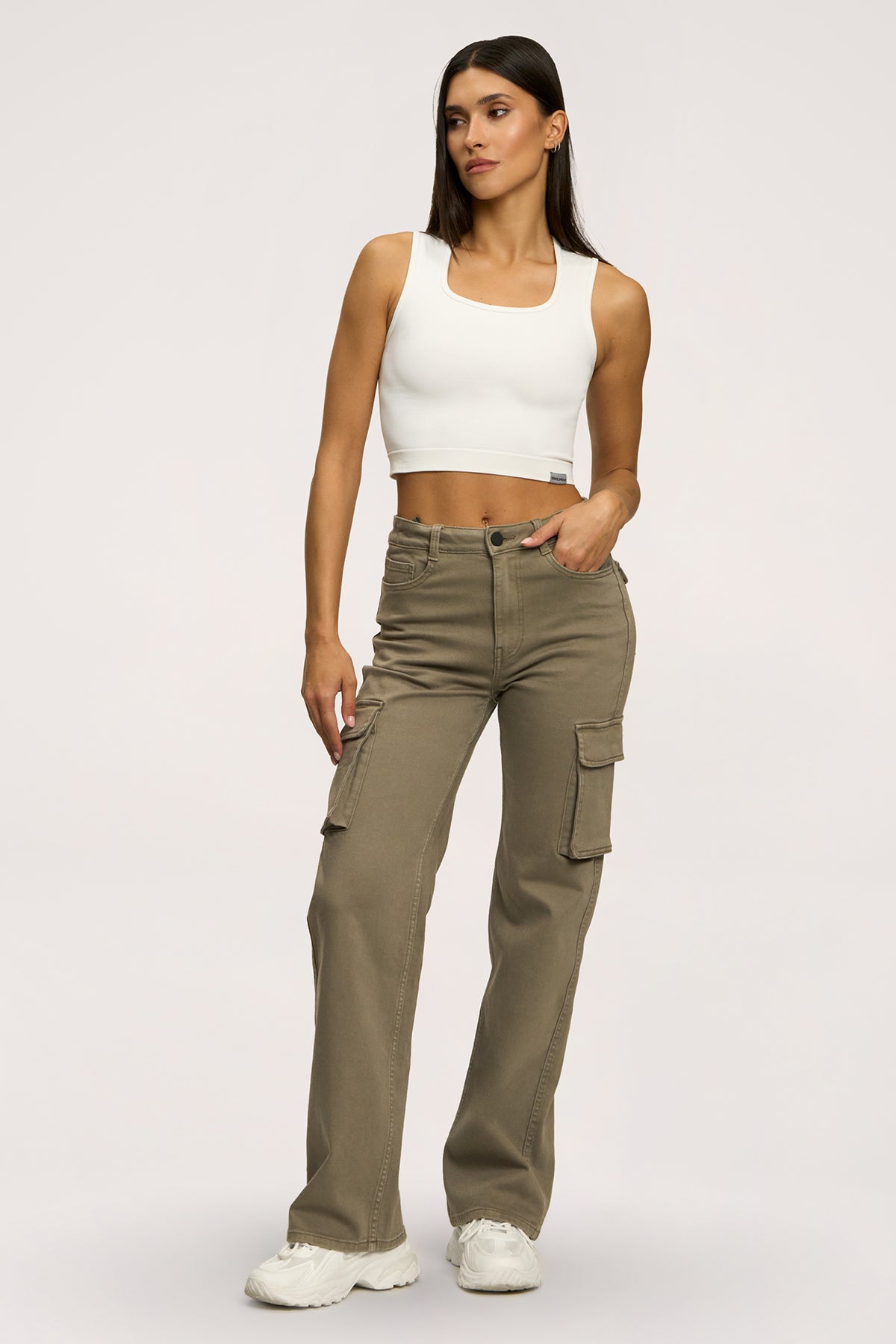 Дънки cargo green olive
