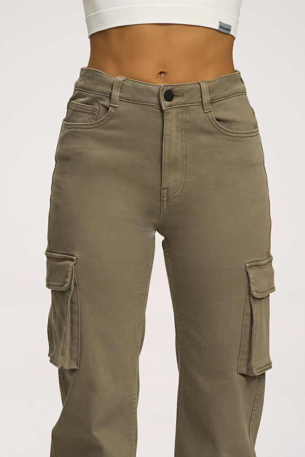 Дънки cargo green olive
