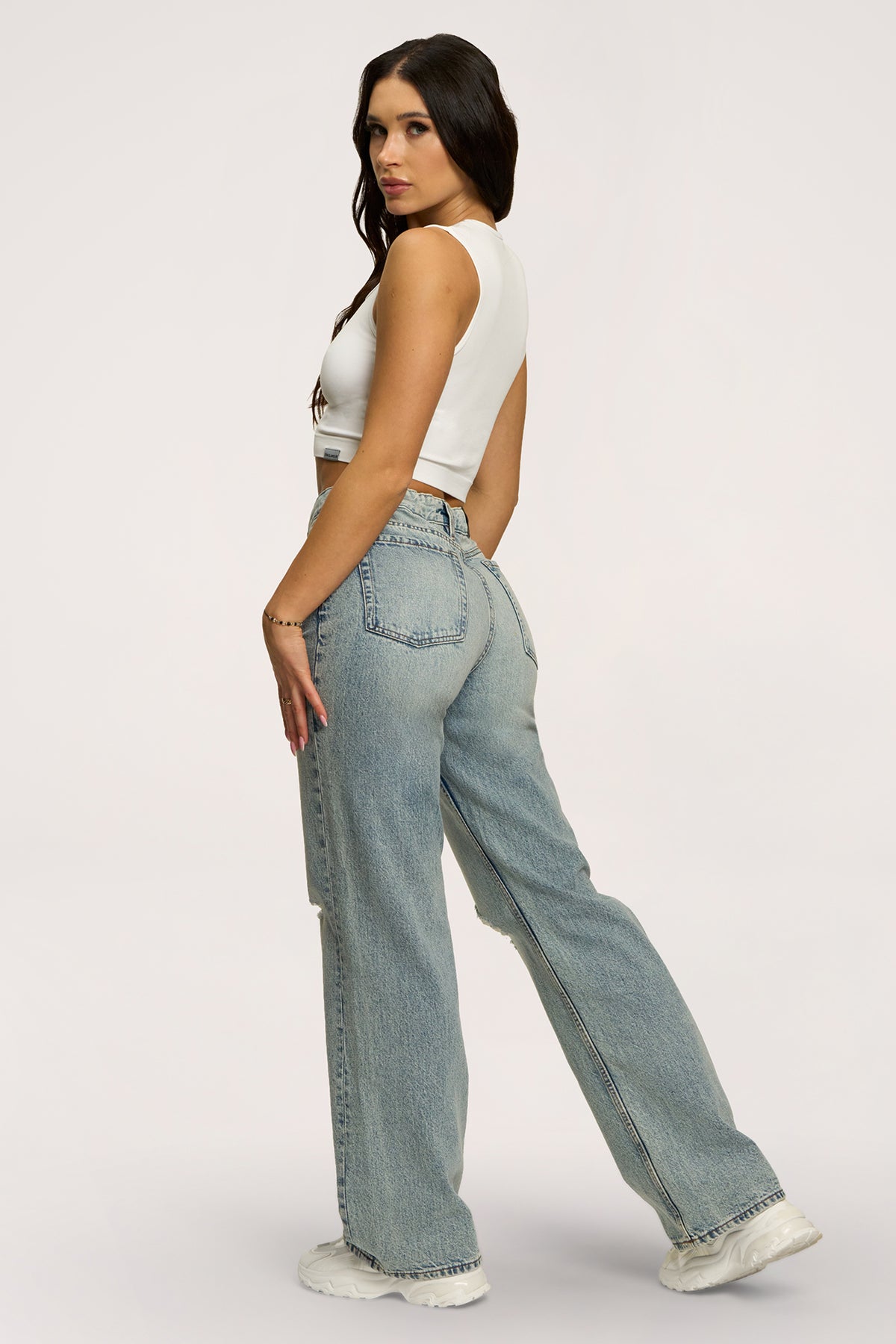 Дънки wide relaxed light blue
