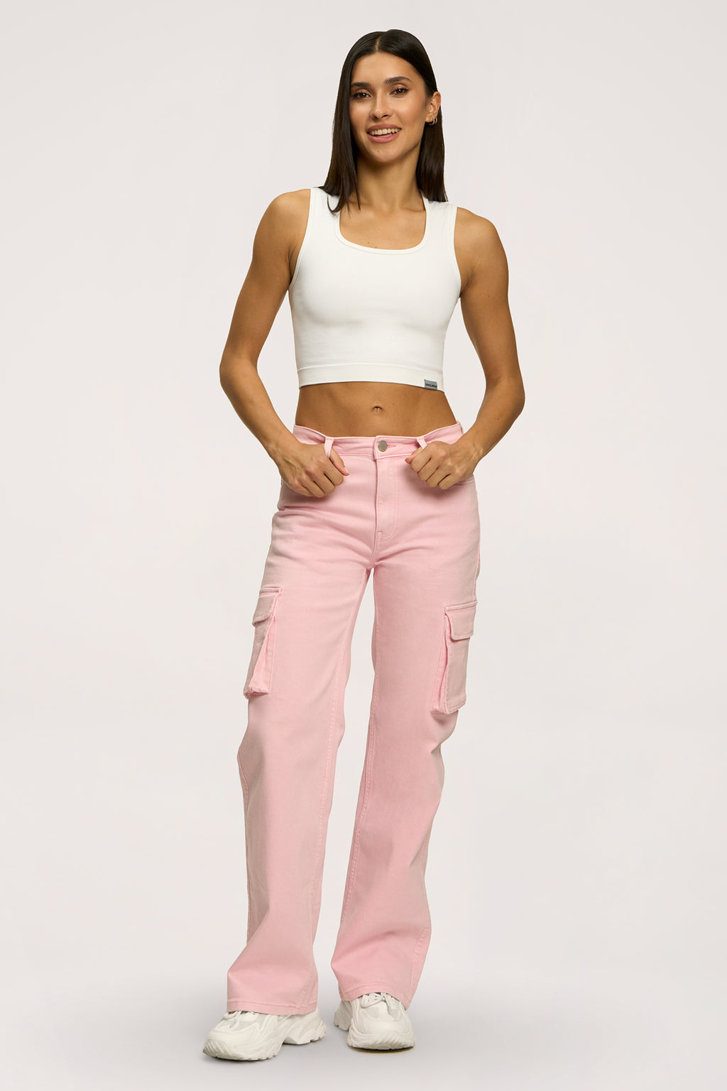 Дънки cargo light pink