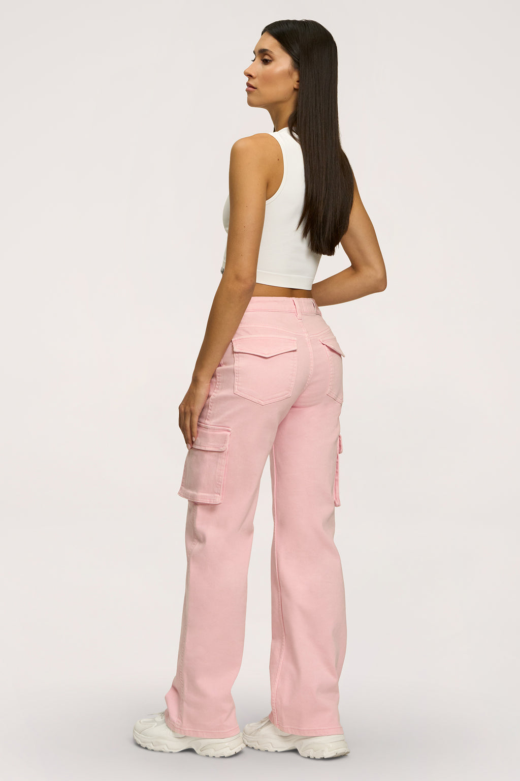 Дънки cargo light pink
