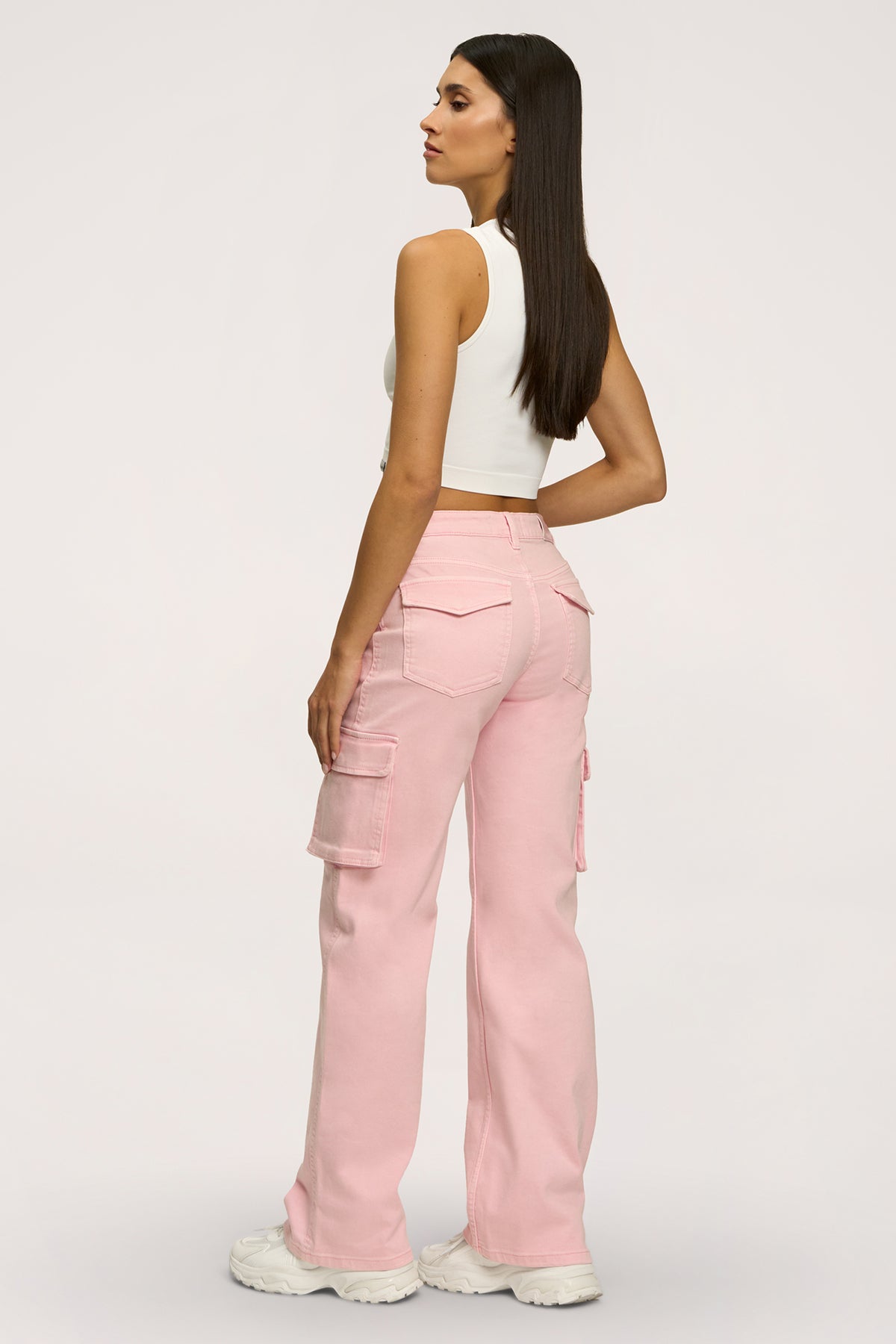 Дънки cargo light pink