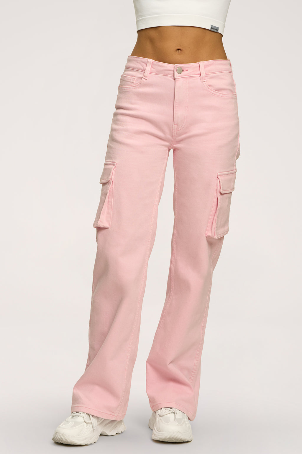 Дънки cargo light pink