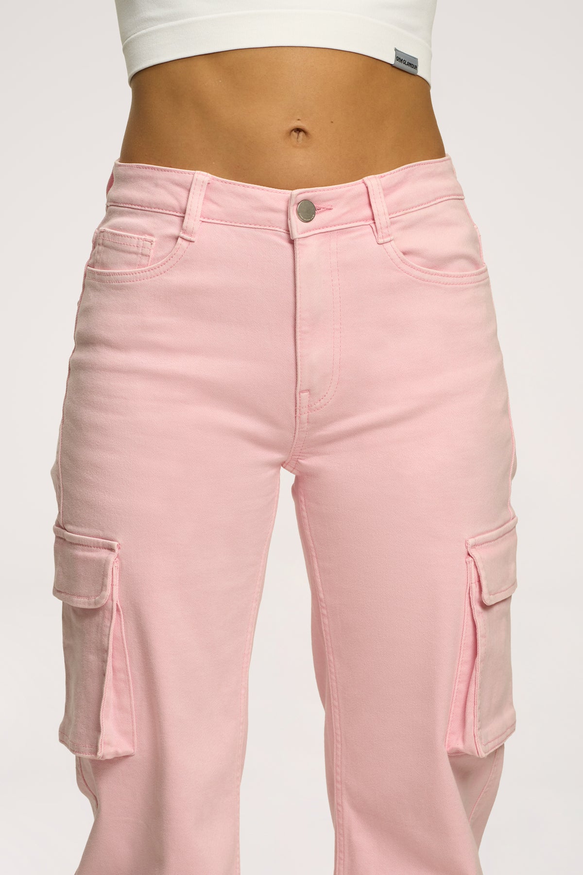 Дънки cargo light pink