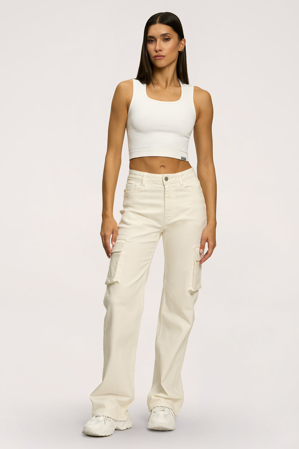 Дънки cargo off white