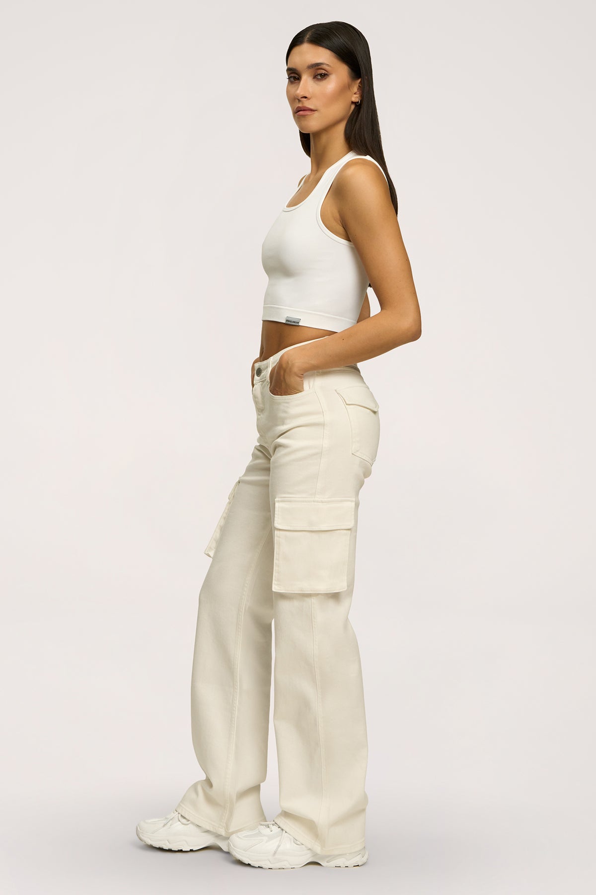 Дънки cargo off white