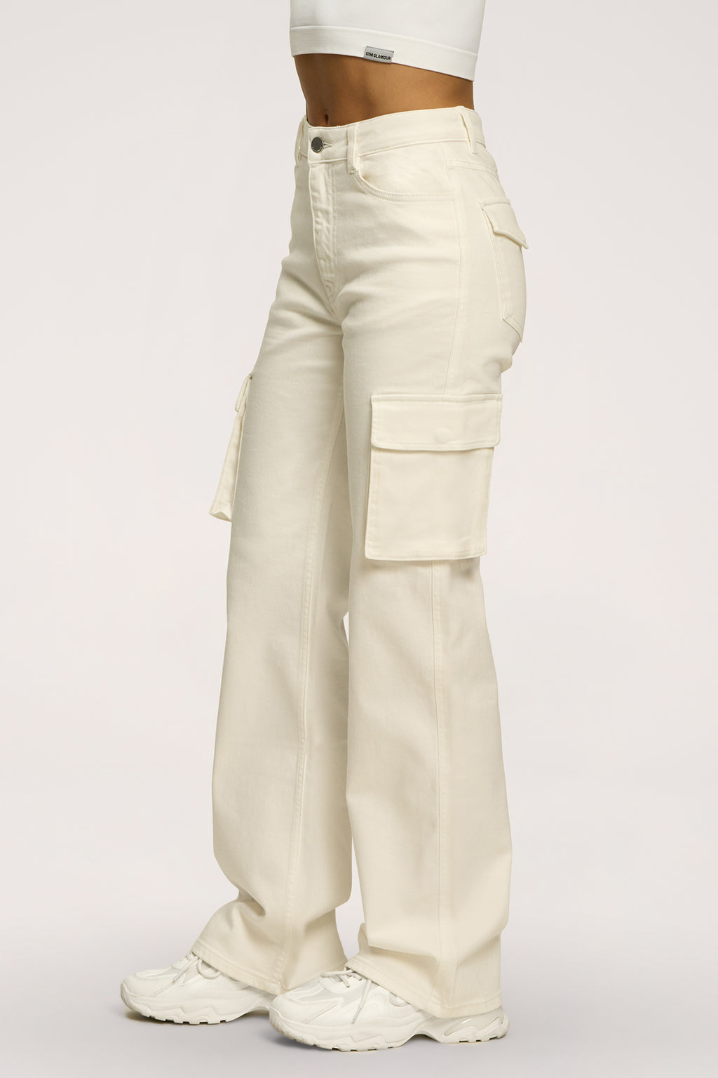 Дънки cargo off white