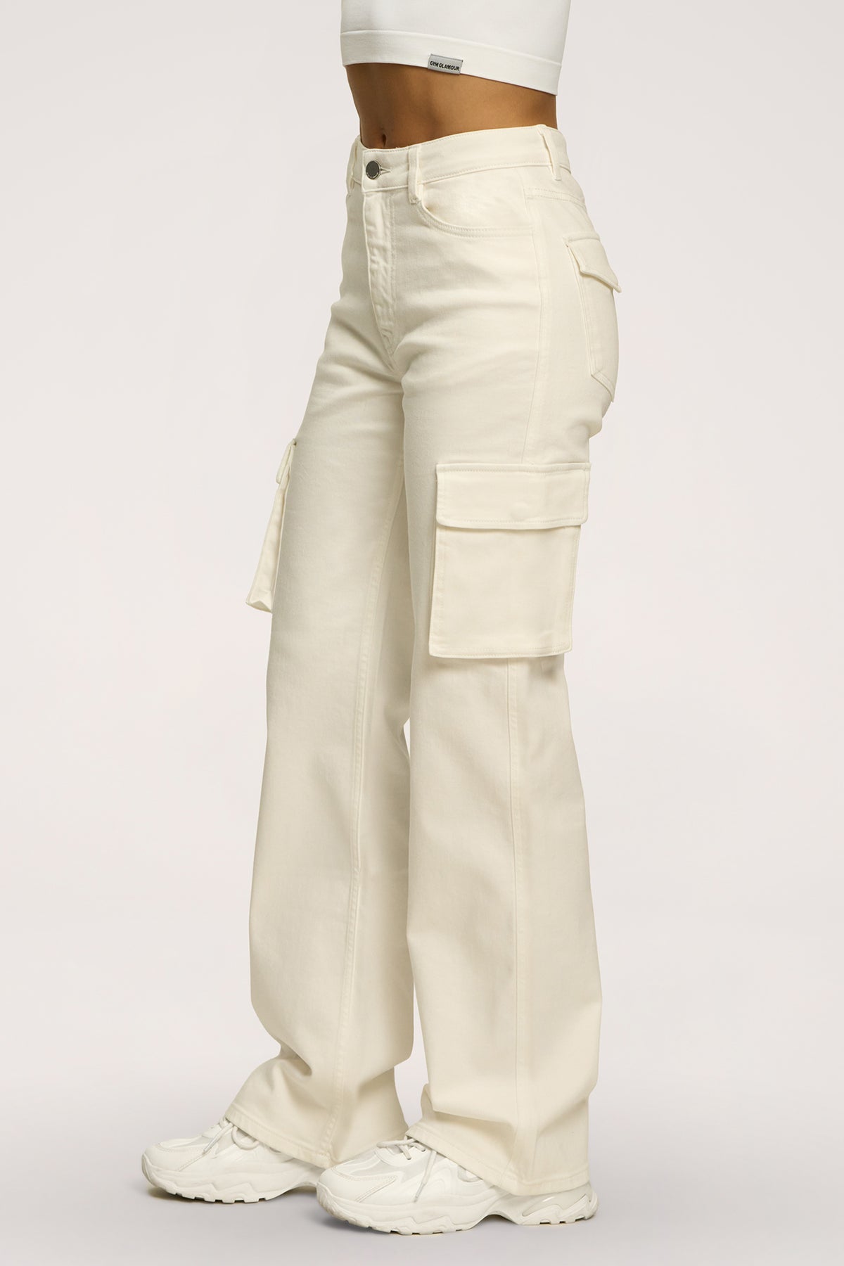 Дънки cargo off white