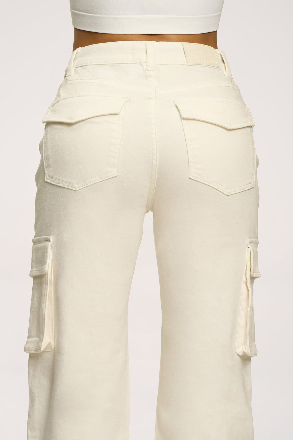 Дънки cargo off white