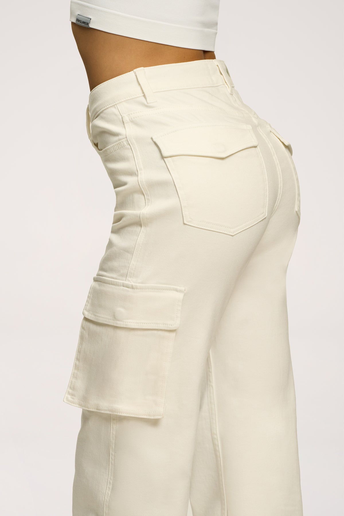 Дънки cargo off white