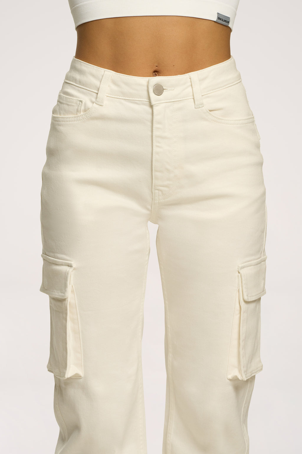 Дънки cargo off white