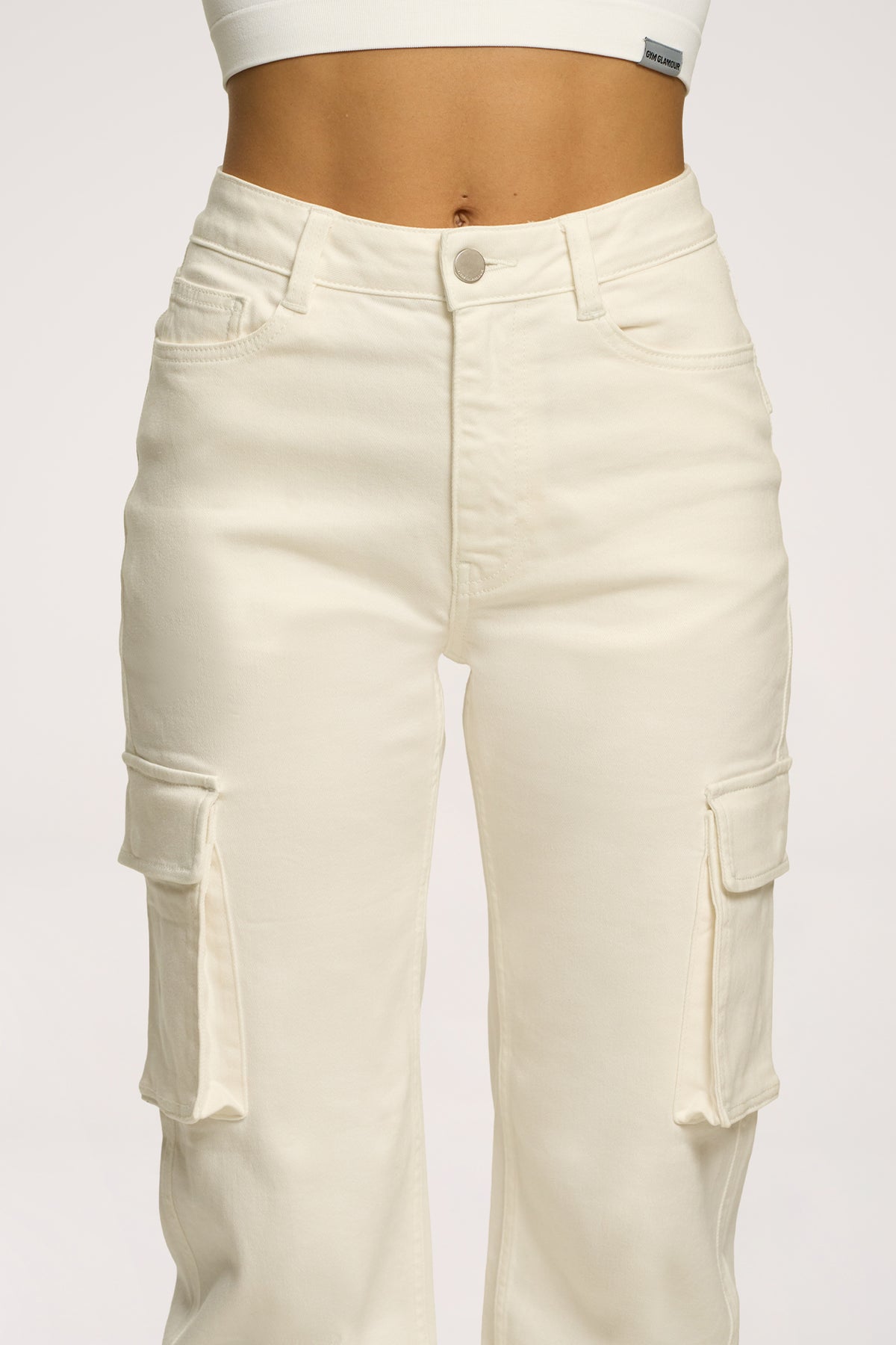 Дънки cargo off white