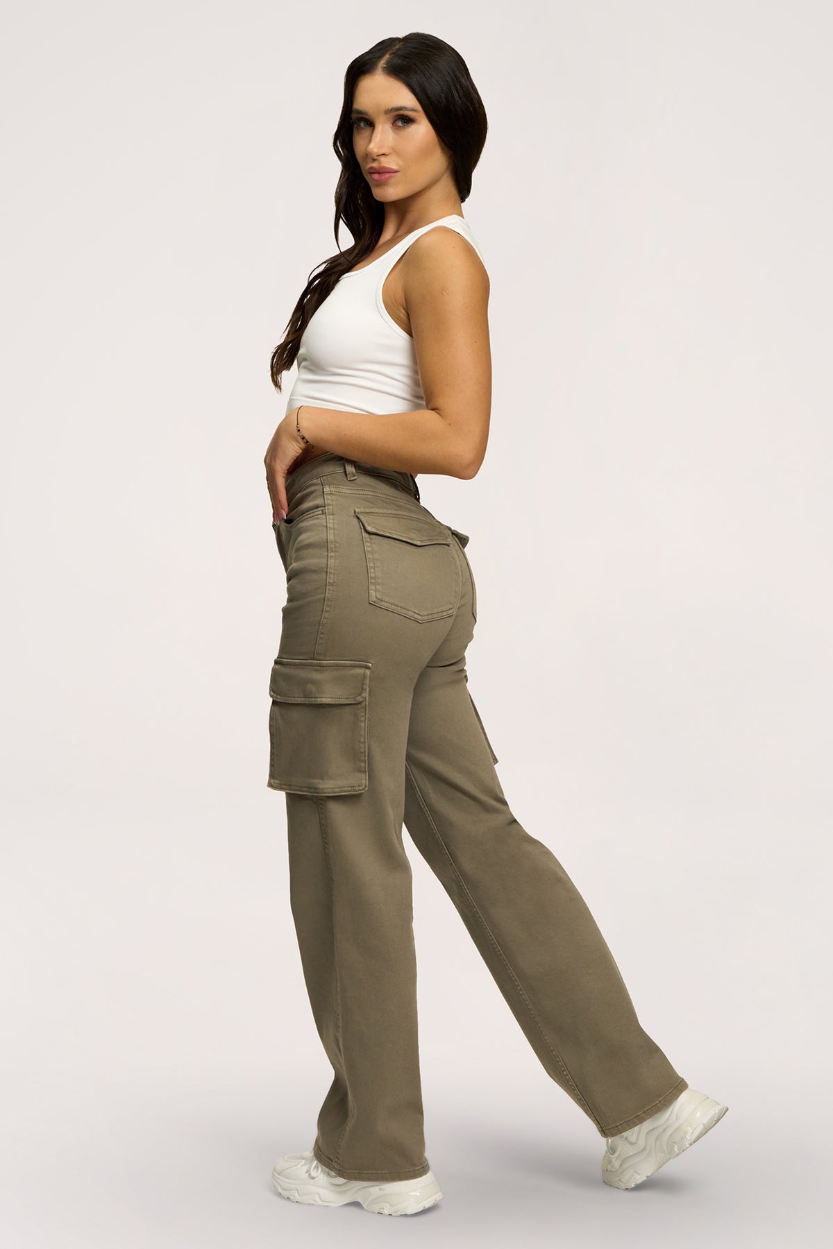 Дънки cargo green olive