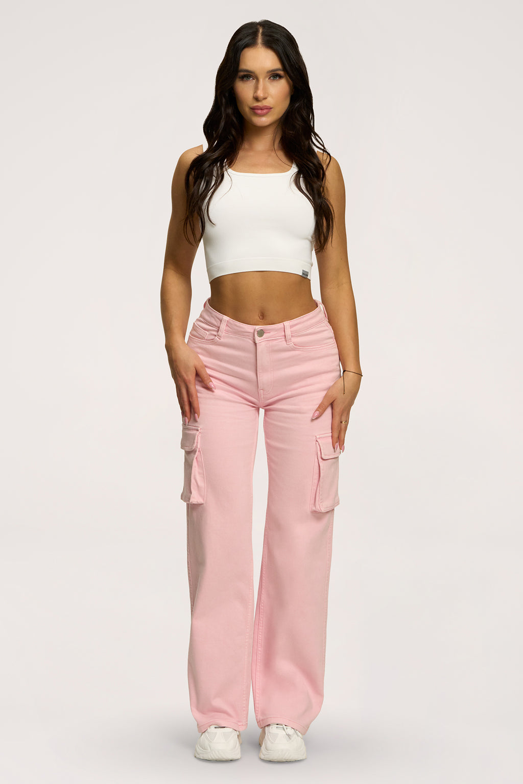 Дънки cargo light pink