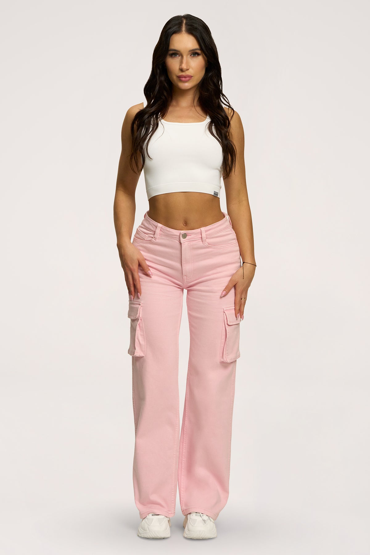 Дънки cargo light pink