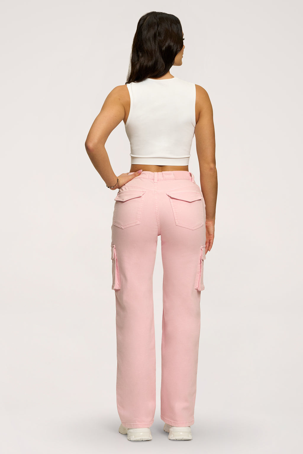 Дънки cargo light pink