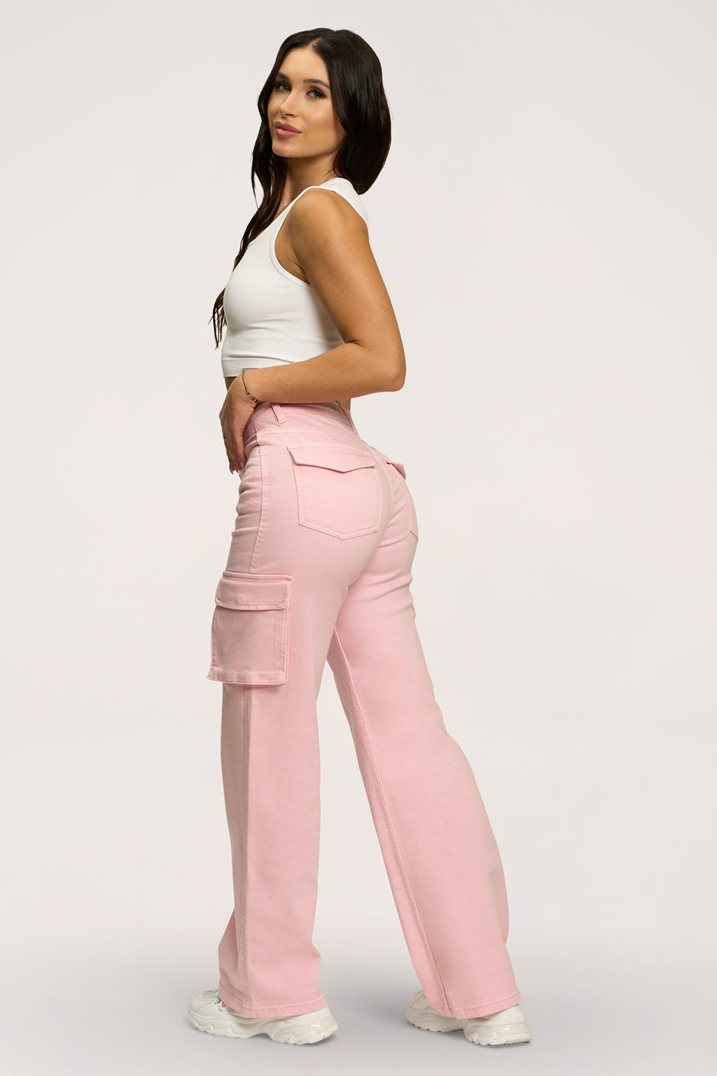 Дънки cargo light pink