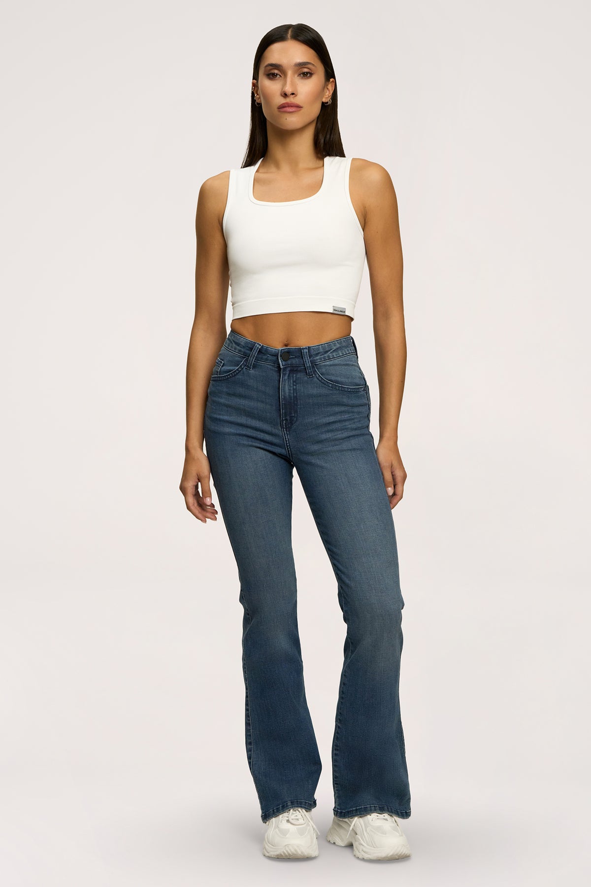 Дънки с клоширани крачоли perfect slim navy blue
