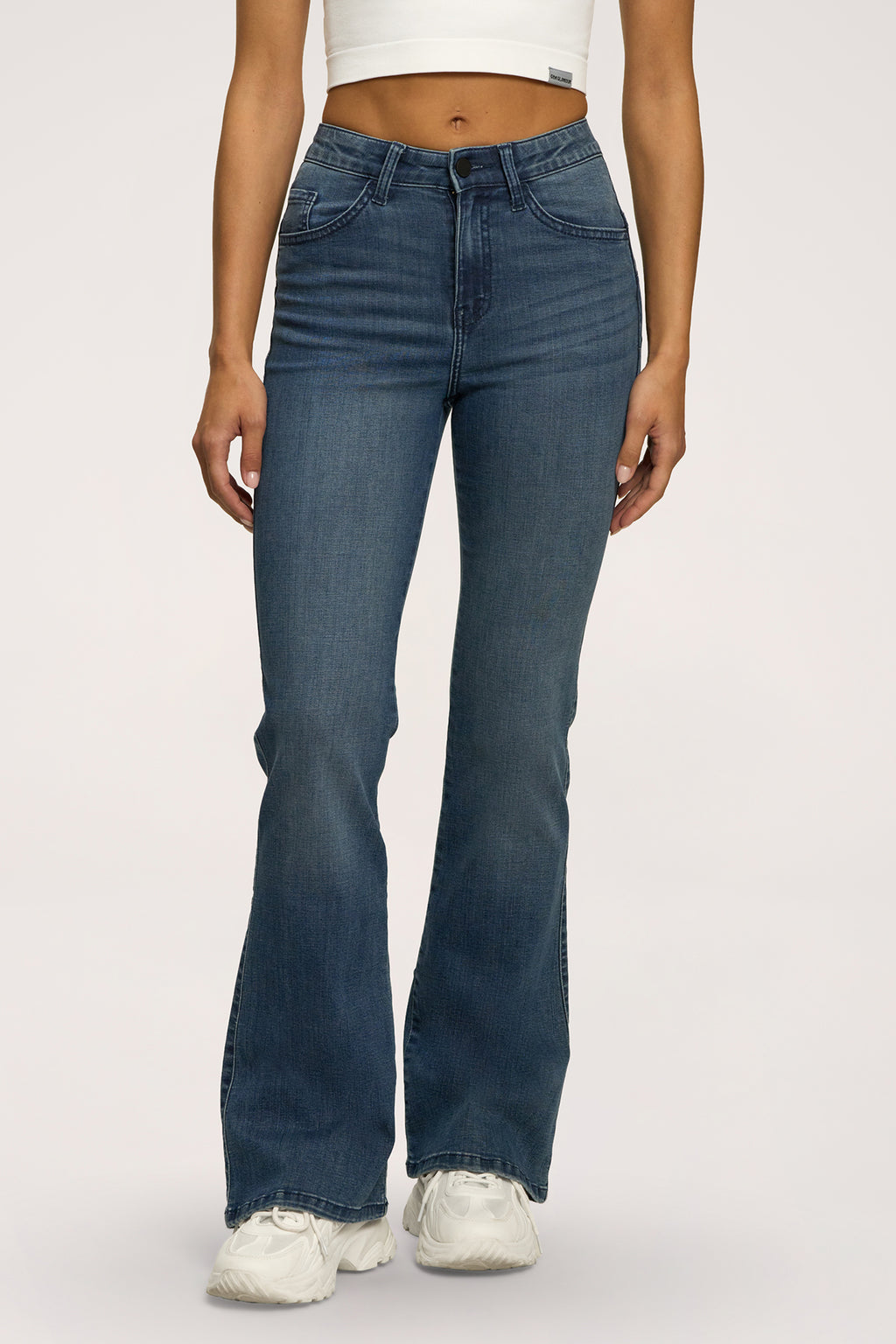 Дънки с клоширани крачоли perfect slim navy blue