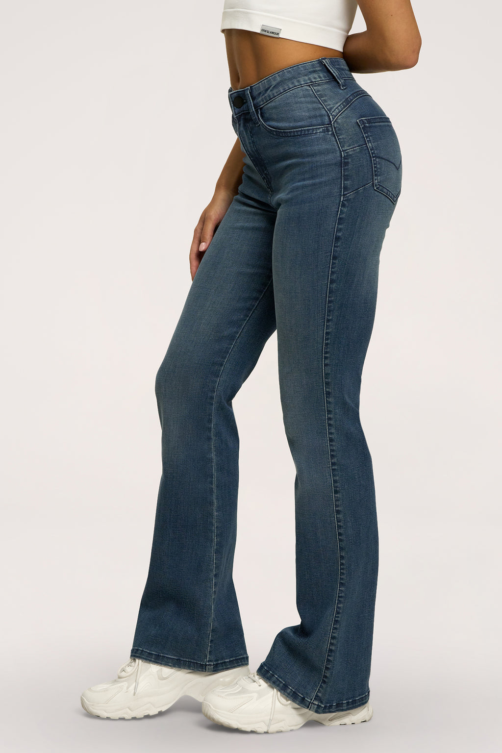 Дънки с клоширани крачоли perfect slim navy blue
