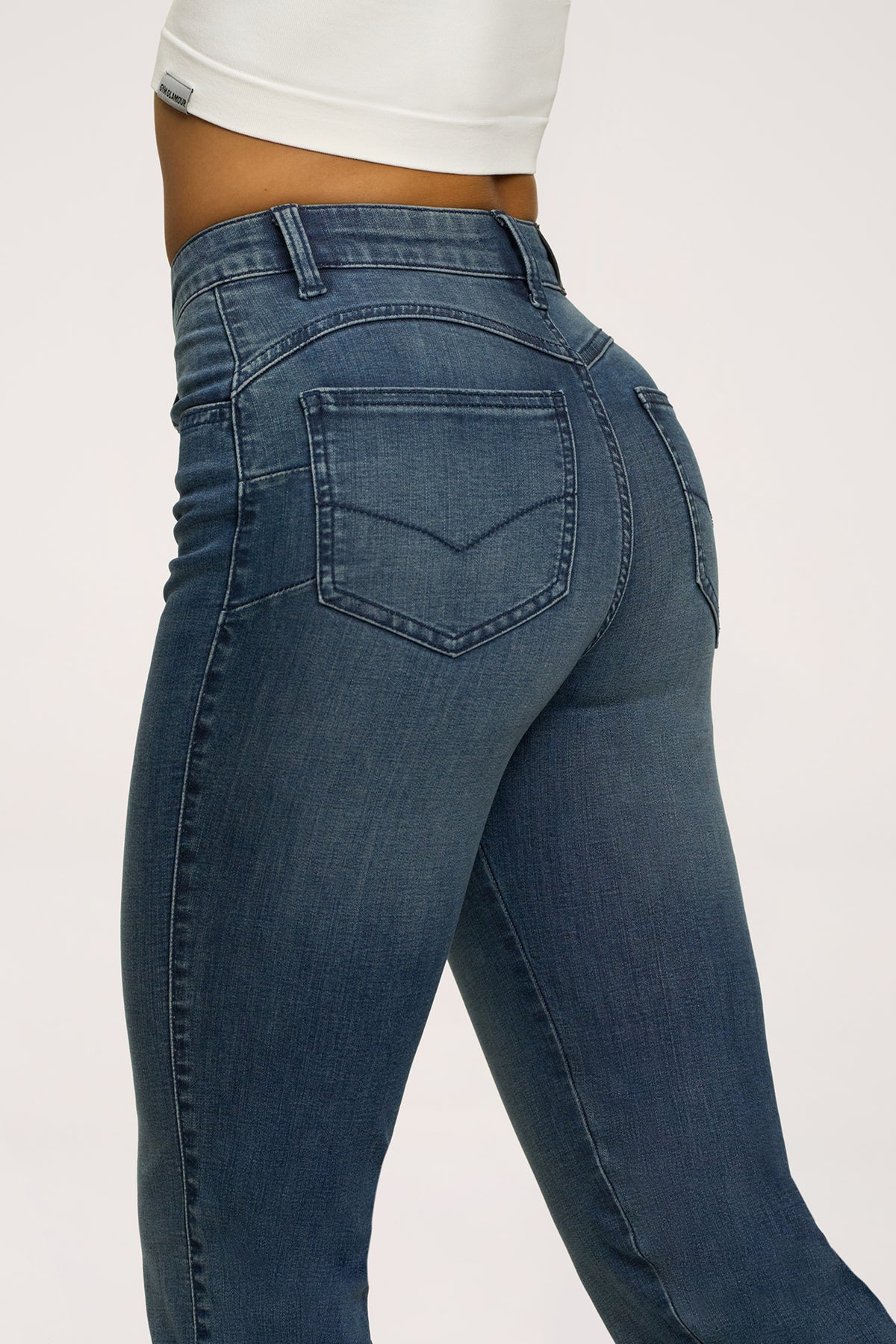 Дънки с клоширани крачоли perfect slim navy blue