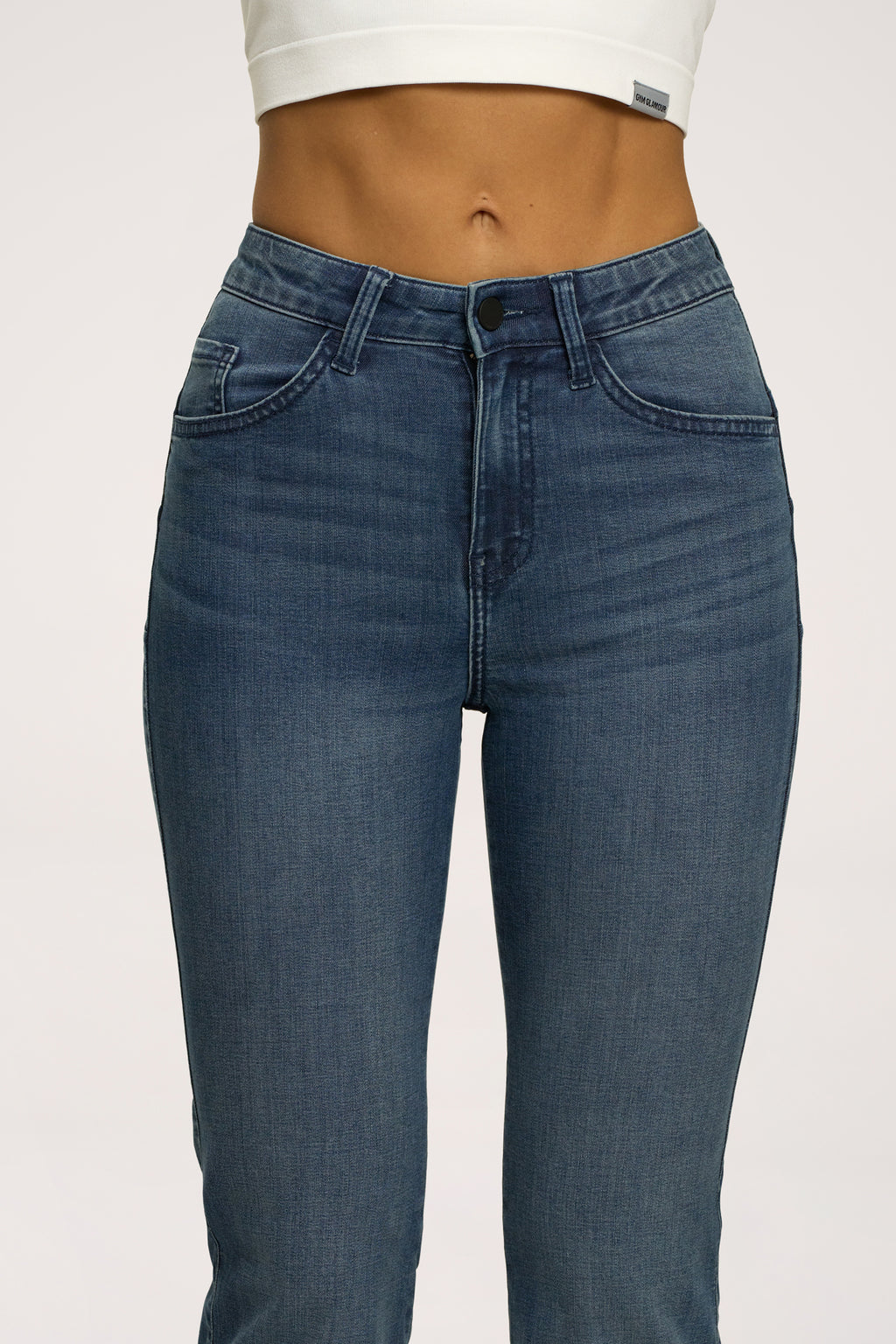Дънки с клоширани крачоли perfect slim navy blue