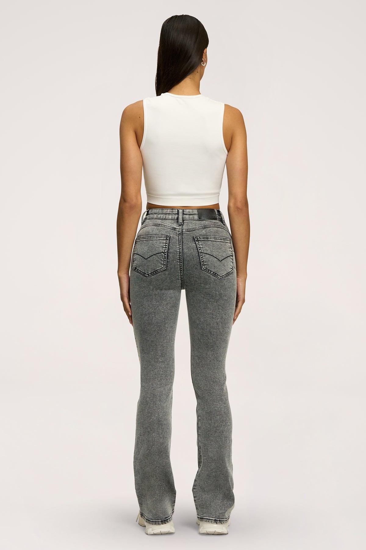 Дънки с клоширани крачоли perfect slim light grey