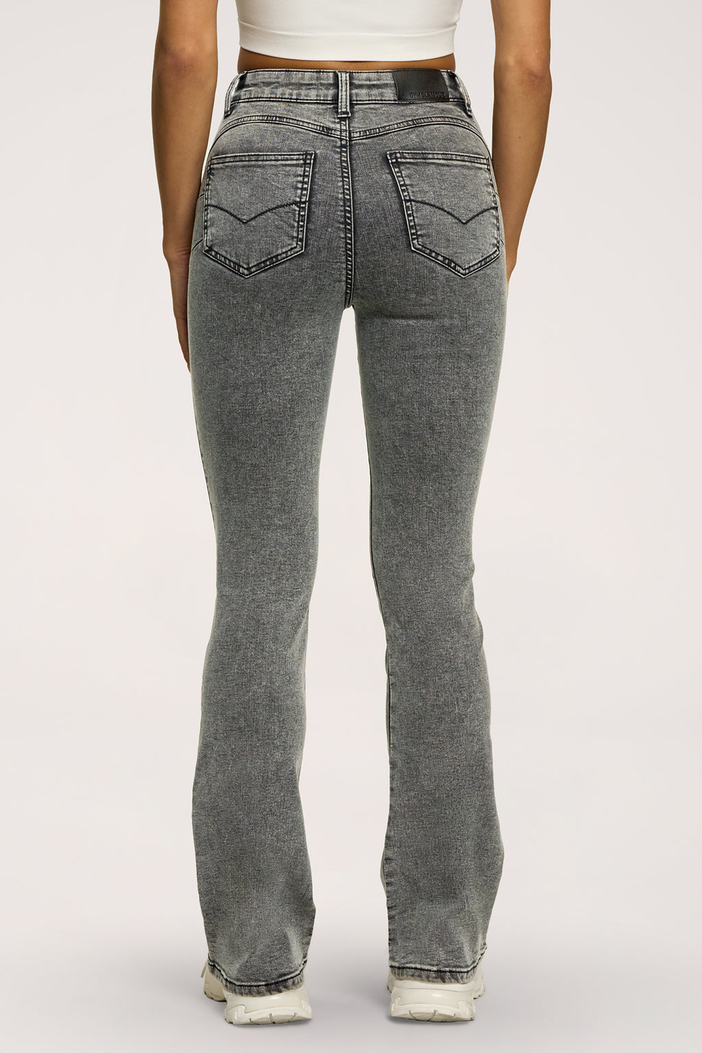 Дънки с клоширани крачоли perfect slim light grey