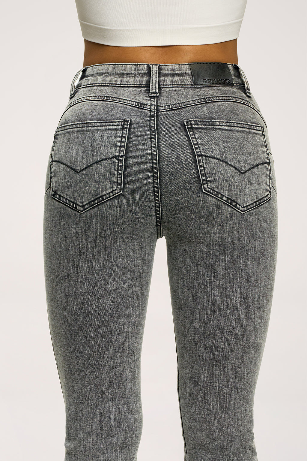 Дънки с клоширани крачоли perfect slim light grey